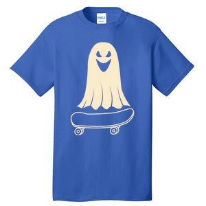 Ghost Skateboard Lazy Halloween Costume Funny Skateboarding Meaningful Gift Tall T-Shirt