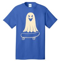 Ghost Skateboard Lazy Halloween Costume Funny Skateboarding Meaningful Gift Tall T-Shirt