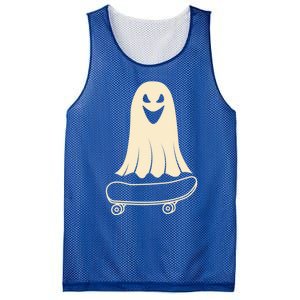 Ghost Skateboard Lazy Halloween Costume Funny Skateboarding Meaningful Gift Mesh Reversible Basketball Jersey Tank