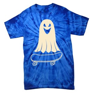 Ghost Skateboard Lazy Halloween Costume Funny Skateboarding Meaningful Gift Tie-Dye T-Shirt