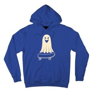 Ghost Skateboard Lazy Halloween Costume Funny Skateboarding Meaningful Gift Tall Hoodie