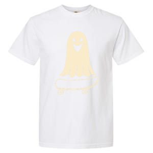 Ghost Skateboard Lazy Halloween Costume Funny Skateboarding Meaningful Gift Garment-Dyed Heavyweight T-Shirt