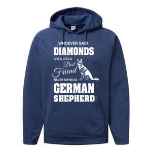 Ger Shepherd Ladies Gift Performance Fleece Hoodie