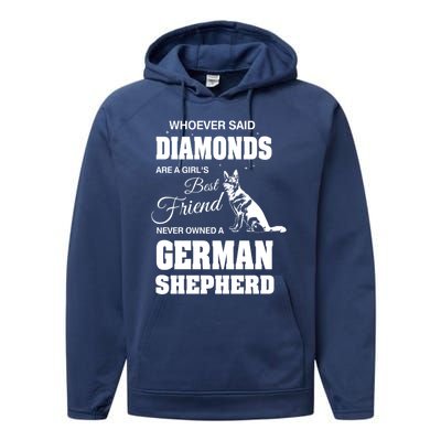 Ger Shepherd Ladies Gift Performance Fleece Hoodie