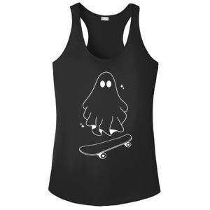 Ghost Skateboard Lazy Halloween Costume Funny Skateboarding Gift Ladies PosiCharge Competitor Racerback Tank