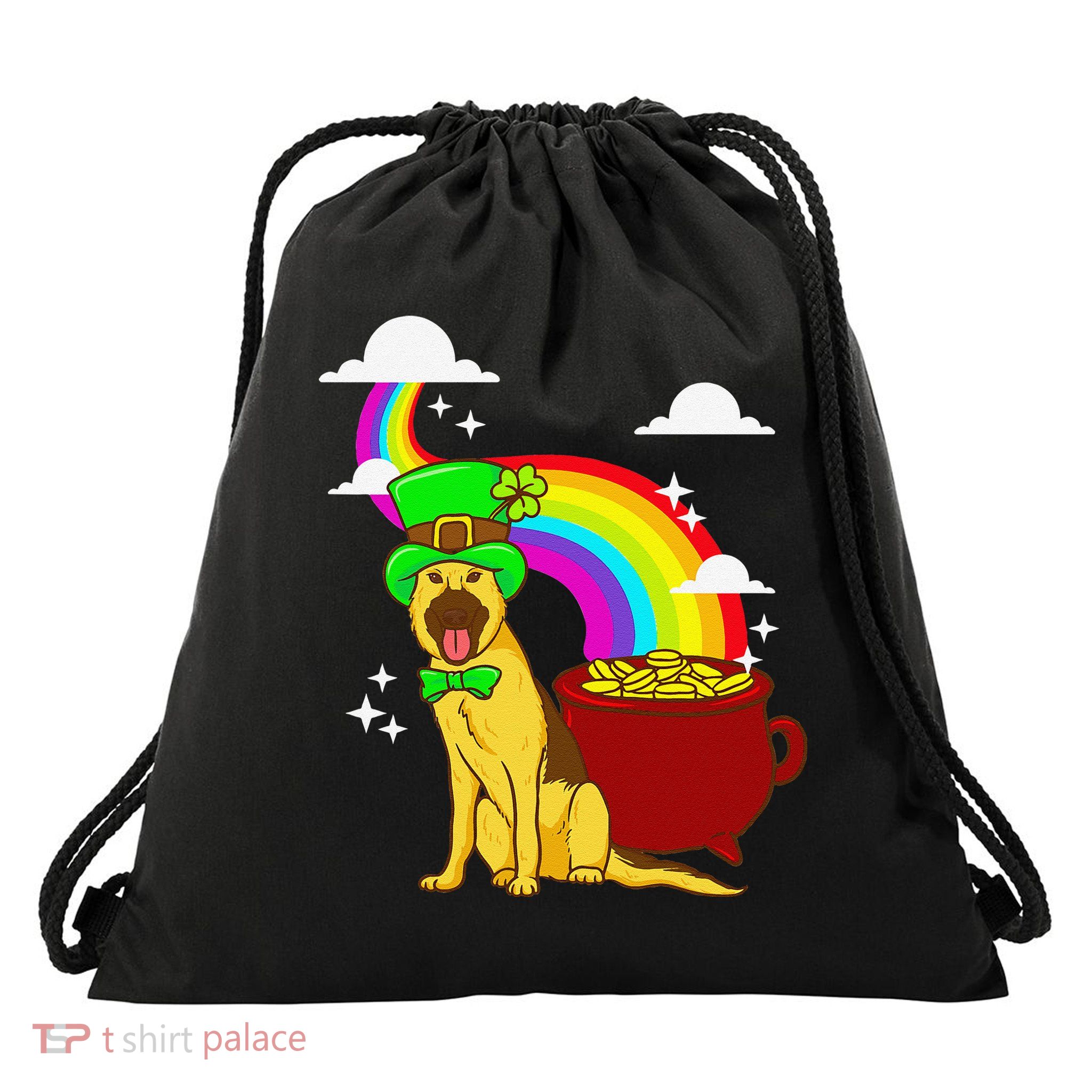 German Shepherd Leprechaun! Funny St Paddy's Day Drawstring Bag