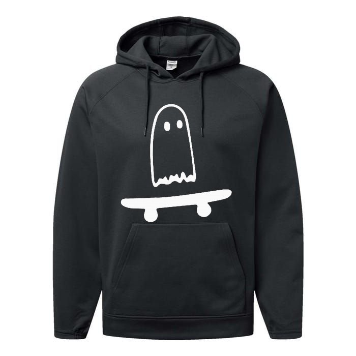 Ghost Skateboard Lazy Halloween Costume Funny Skateboarding Performance Fleece Hoodie