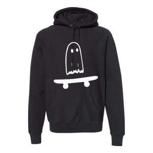 Ghost Skateboard Lazy Halloween Costume Funny Skateboarding Premium Hoodie