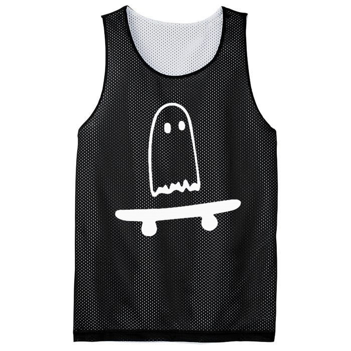 Ghost Skateboard Lazy Halloween Costume Funny Skateboarding Mesh Reversible Basketball Jersey Tank