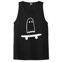 Ghost Skateboard Lazy Halloween Costume Funny Skateboarding PosiCharge Competitor Tank