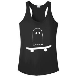 Ghost Skateboard Lazy Funny Skateboarding Halloween Costume Gift Ladies PosiCharge Competitor Racerback Tank