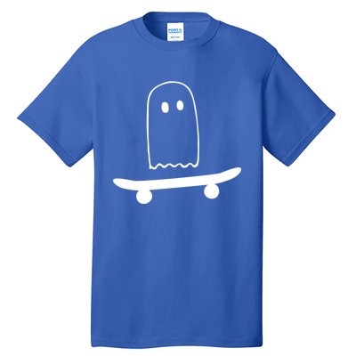 Ghost Skateboard Lazy Funny Skateboarding Halloween Costume Gift Tall T-Shirt