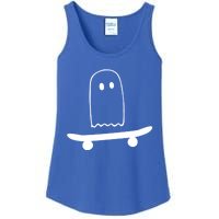 Ghost Skateboard Lazy Funny Skateboarding Halloween Costume Gift Ladies Essential Tank