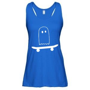 Ghost Skateboard Lazy Funny Skateboarding Halloween Costume Gift Ladies Essential Flowy Tank