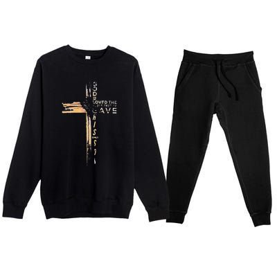 God So Loved The World That He Gave His Only Son Premium Crewneck Sweatsuit Set