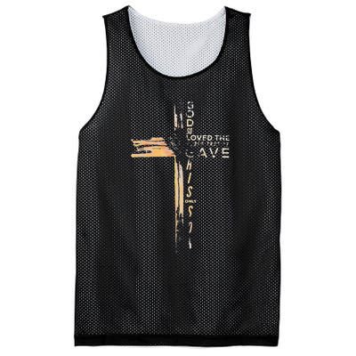 God So Loved The World That He Gave His Only Son Mesh Reversible Basketball Jersey Tank