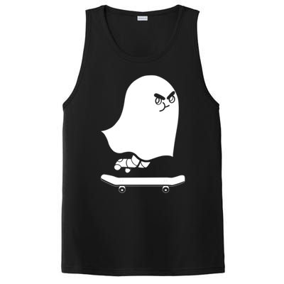 Ghost Skateboard Lazy Halloween Costume Spooktacular Gift PosiCharge Competitor Tank