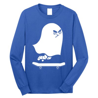 Ghost Skateboard Lazy Halloween Costume Spooktacular Gift Long Sleeve Shirt