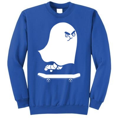 Ghost Skateboard Lazy Halloween Costume Spooktacular Gift Sweatshirt