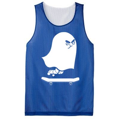 Ghost Skateboard Lazy Halloween Costume Spooktacular Gift Mesh Reversible Basketball Jersey Tank