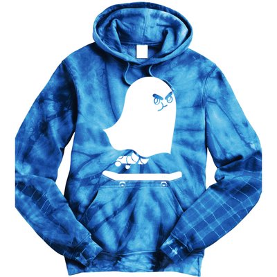 Ghost Skateboard Lazy Halloween Costume Spooktacular Gift Tie Dye Hoodie