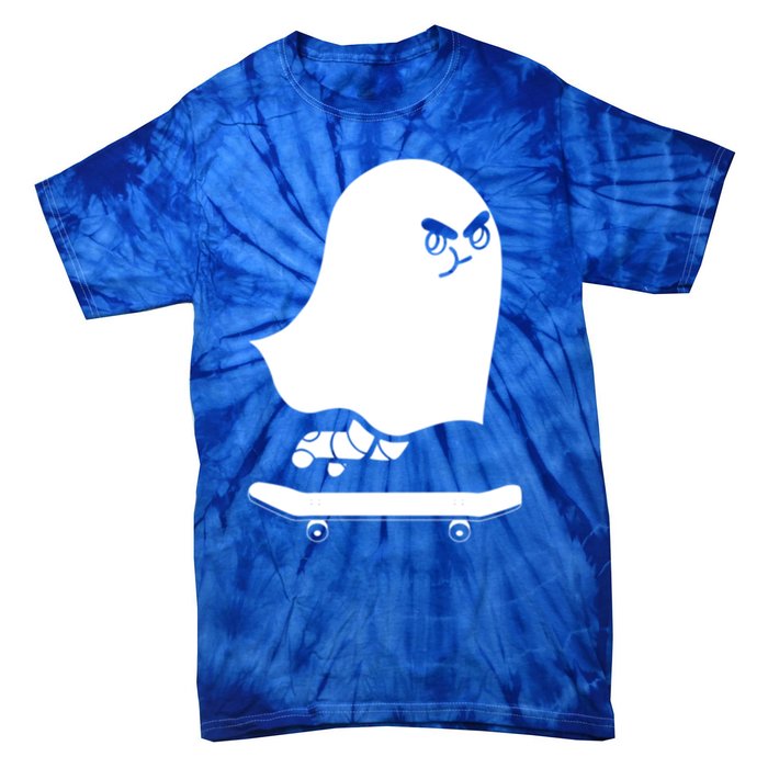 Ghost Skateboard Lazy Halloween Costume Spooktacular Gift Tie-Dye T-Shirt