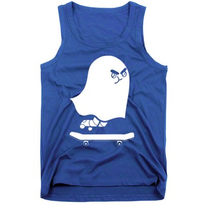 Ghost Skateboard Lazy Halloween Costume Spooktacular Gift Tank Top