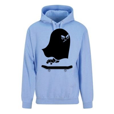 Ghost Skateboard Lazy Halloween Costume Spooktacular Gift Unisex Surf Hoodie