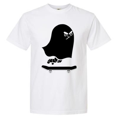 Ghost Skateboard Lazy Halloween Costume Spooktacular Gift Garment-Dyed Heavyweight T-Shirt