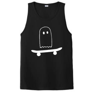 Ghost Skateboard Lazy Funny Skateboarding Halloween Costume Funny Gift PosiCharge Competitor Tank