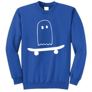 Ghost Skateboard Lazy Funny Skateboarding Halloween Costume Funny Gift Sweatshirt