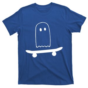 Ghost Skateboard Lazy Funny Skateboarding Halloween Costume Funny Gift T-Shirt