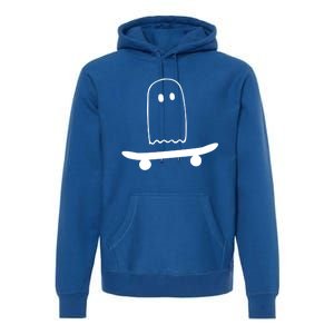 Ghost Skateboard Lazy Funny Skateboarding Halloween Costume Funny Gift Premium Hoodie