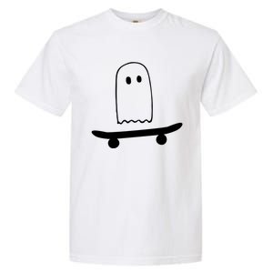 Ghost Skateboard Lazy Funny Skateboarding Halloween Costume Funny Gift Garment-Dyed Heavyweight T-Shirt