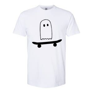 Ghost Skateboard Lazy Funny Skateboarding Halloween Costume Funny Gift Softstyle CVC T-Shirt