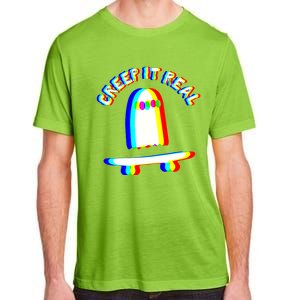 Ghost Skateboard Lazy Halloween Creep It Real Ghost Funny Gift Adult ChromaSoft Performance T-Shirt