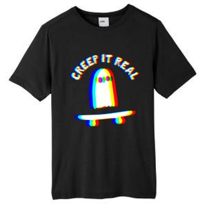 Ghost Skateboard Lazy Halloween Creep It Real Ghost Funny Gift Tall Fusion ChromaSoft Performance T-Shirt