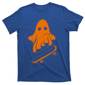 Ghost Skateboard Lazy Halloween Costume Funny Skateboarding Gift T-Shirt