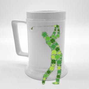 Golf Swing Lucky Green Shamrock Clover St Patricks Day Beer Stein