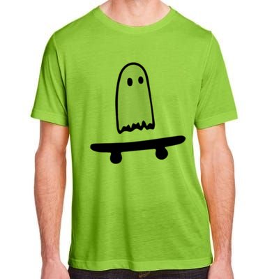 Ghost Skateboard Lazy Halloween Costume Funny Skateboarding Cute Gift Adult ChromaSoft Performance T-Shirt