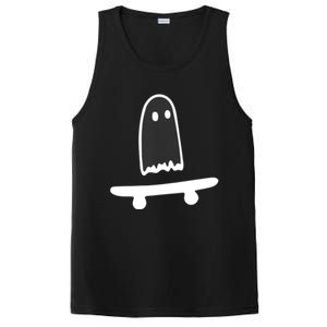 Ghost Skateboard Lazy Halloween Costume Funny Skateboarding Cute Gift PosiCharge Competitor Tank