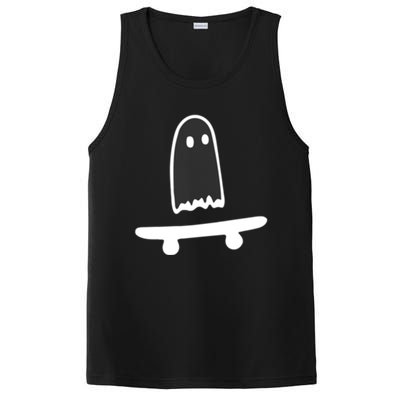 Ghost Skateboard Lazy Halloween Costume Funny Skateboarding Cute Gift PosiCharge Competitor Tank