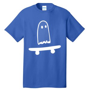 Ghost Skateboard Lazy Halloween Costume Funny Skateboarding Cute Gift Tall T-Shirt