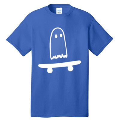 Ghost Skateboard Lazy Halloween Costume Funny Skateboarding Cute Gift Tall T-Shirt