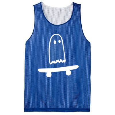 Ghost Skateboard Lazy Halloween Costume Funny Skateboarding Cute Gift Mesh Reversible Basketball Jersey Tank