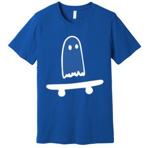 Ghost Skateboard Lazy Halloween Costume Funny Skateboarding Cute Gift Premium T-Shirt