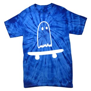 Ghost Skateboard Lazy Halloween Costume Funny Skateboarding Cute Gift Tie-Dye T-Shirt