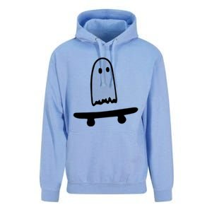 Ghost Skateboard Lazy Halloween Costume Funny Skateboarding Cute Gift Unisex Surf Hoodie