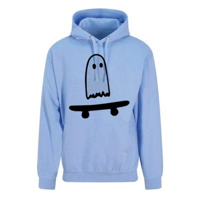 Ghost Skateboard Lazy Halloween Costume Funny Skateboarding Cute Gift Unisex Surf Hoodie