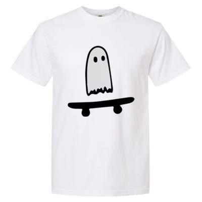 Ghost Skateboard Lazy Halloween Costume Funny Skateboarding Cute Gift Garment-Dyed Heavyweight T-Shirt